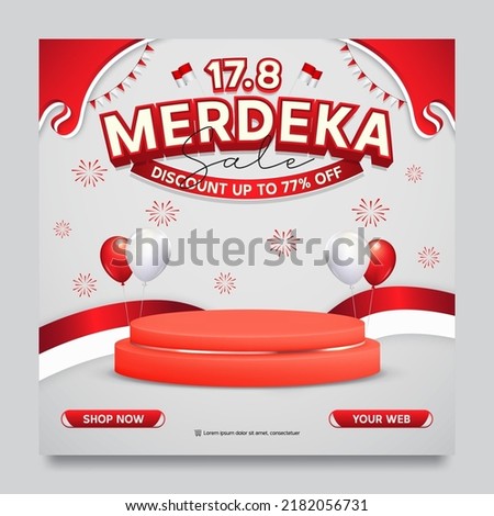 Indonesia independence day sale event banner template