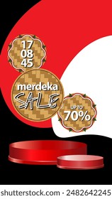 Indonesia independence day sale promo social media post template