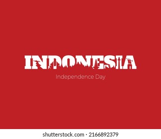 Indonesia Independence Day Simple Greeting With Landmark