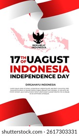 Indonesia independence day social media banner or Instagram poster template