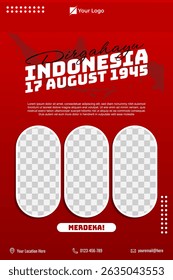 Indonesia independence day social media potret poster template