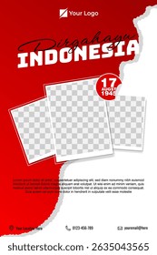 Indonesia independence day social media potret poster template