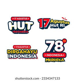 Indonesia independence day sticker logo