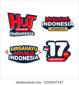 Indonesia independence day sticker logo