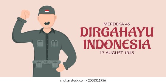 Indonesia independence day template. design for banner, greeting cards or print. Vector Illustration