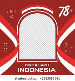 Indonesia independence day twibbon frame instagram post
