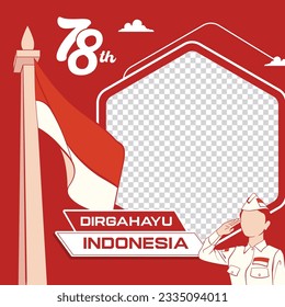 Indonesia independence day twibbon frame instagram post