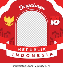 Indonesia independence day twibbon frame instagram post