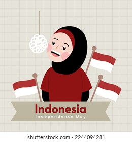 indonesia independence day vector greeting poster
