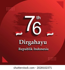 indonesia independence day vector illustration, 76th independence day