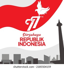 Indonesia independence day vector illustration.