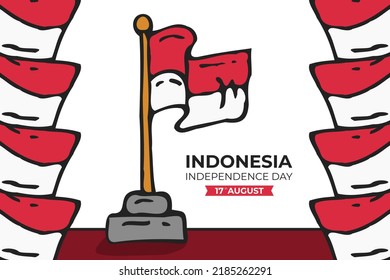 Indonesien Independence Day Vector for Poster, Banner, Grußkarte,