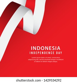 Indonesia independence day vector template. Design for banner, greeting cards or print.