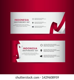 Indonesia independence day vector template. Design for banner, greeting cards or print. 