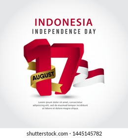 Indonesia independence day vector template. 74 year independence day. Design for banner, greeting cards or print.