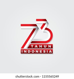 Indonesia Independence day.73 years. Flag.Vector logo icon. 