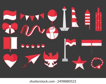 colección de elementos del Día Independiente de Indonesia