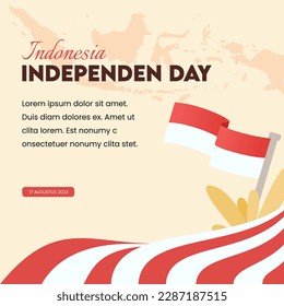 indonesia independent day social media template