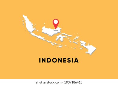 Indonesia Isometric map with location icon vector illustration design.