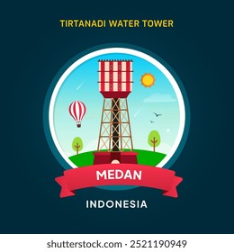 Lugar famoso de Indonesia Medan, Torre Tirtanadi