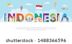Indonesia Landmarks Flat Vector Illustration