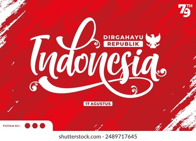 indonesia lettering background vector design