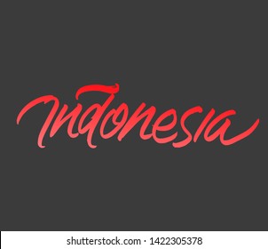 Indonesia lettering typography. Indonesia text