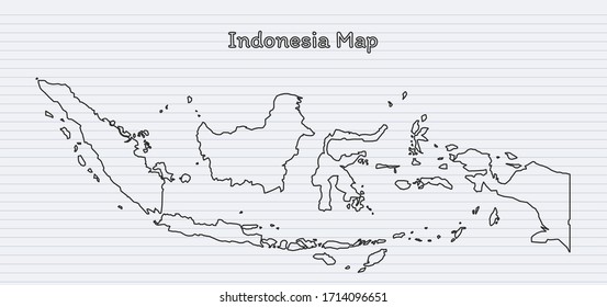 Indonesia Line Map Paper background