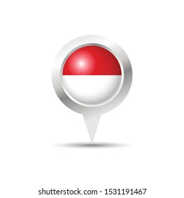 Indonesia location icon vector design. Indonesia gps locator pin. Scalable vector design.