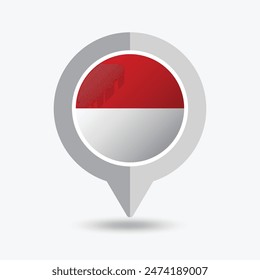 Indonesia Location Pin Icon Vector Illustration