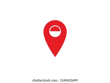 Indonesia location pin navigation label map 