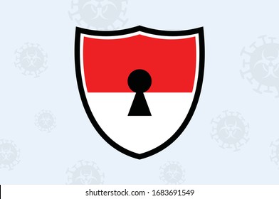 Indonesia lockdown preventing coronavirus spread or outbreak, Lockdown Design Vector, Lockdown Coronavirus design Vector,Covid 19 Lockdown, 