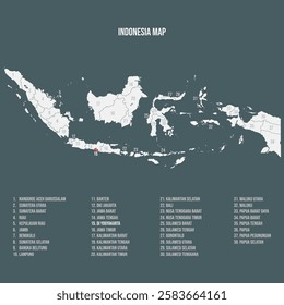 Indonesia Map with 38 Provinces - DI Yogyakarta