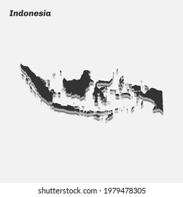 Indonesia Map 3d Silhouette Vector Illustration Stock Vector (Royalty ...