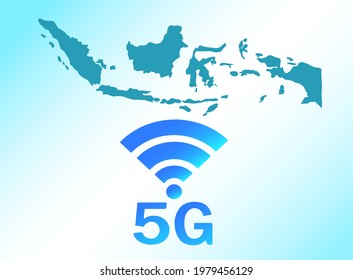 Indonesia Map 5g Illustration Concept Indonesia Stock Vector (Royalty Free) 1979456129 