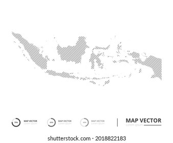 Indonesia map abstract line gray on white background vector for presentation. Creative concept for infographic.