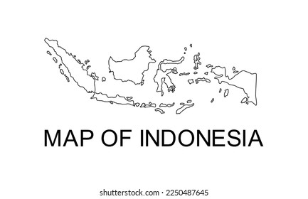 Mapa de Indonesia para Aplicación, Ilustración de Arte, Sitio Web, Pictograma, Elemento Infográfico o Diseño Gráfico. Ilustración vectorial