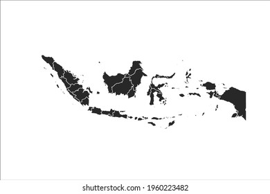 Indonesia Map black Color on White Backgound