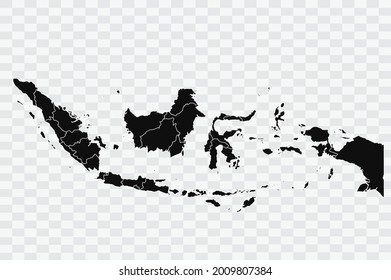 Indonesia map black Color on Backgound png