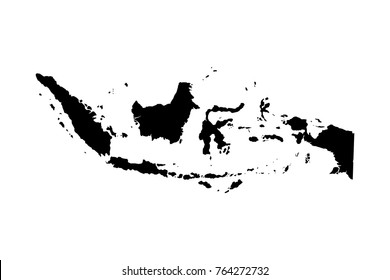 Indonesia map black.Vector illustraition