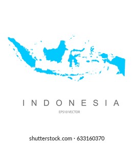 indonesia map blue color vector illustrator eps 10
