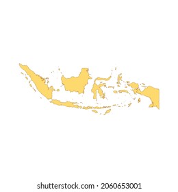 Indonesia map color line element. Border of the country. UI UX GUI design element. Editable stroke.