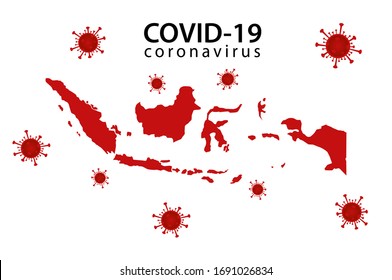 Indonesia map of Coronavirus (Covid-19)