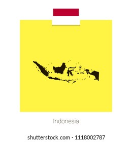 Indonesia map design with flag and yellow background vector