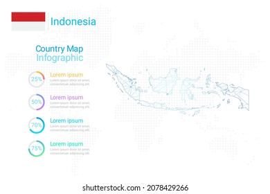 Indonesia map with elements of infographics template. Vector eps10.