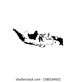 Indonesia map filled in black color sign