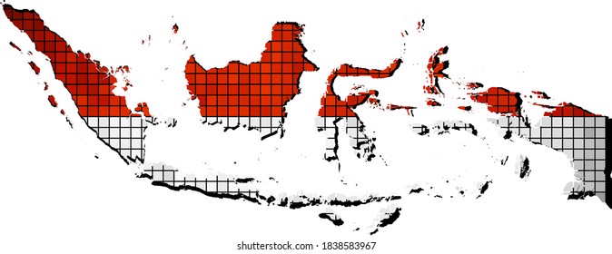 Indonesia map with flag inside - Illustration,
Abstract grunge mosaic vector