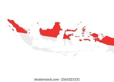 indonesia map in flag vector design art on white background