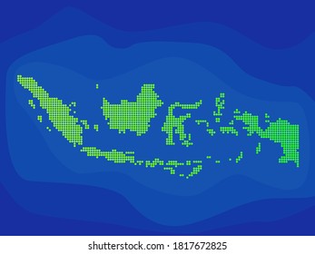 indonesischer Plan aus einer Sammlung von Kreisen gebildet, sodass die Karte frisch und modern aussieht, die Qualität ist gut und gegen Risse, weil sie Vektorgrafik, geeignet für Hintergrund, Buchabdeckung, etc.