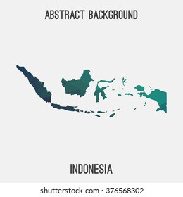 Indonesia map in geometric polygonal style.Abstract tessellation,modern design background. Vector illustration EPS8